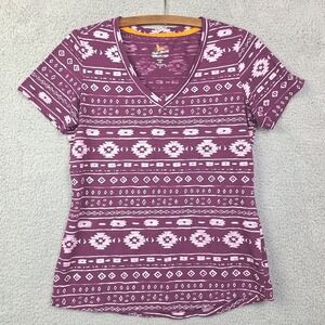 Field & Stream Top‎ Womens Large Purple Aztec Jersey Knit Tee Southwestern
